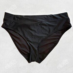 Mynah Womens Swimwear Bottoms Bikini Tankini Black Medium Coverage XXL